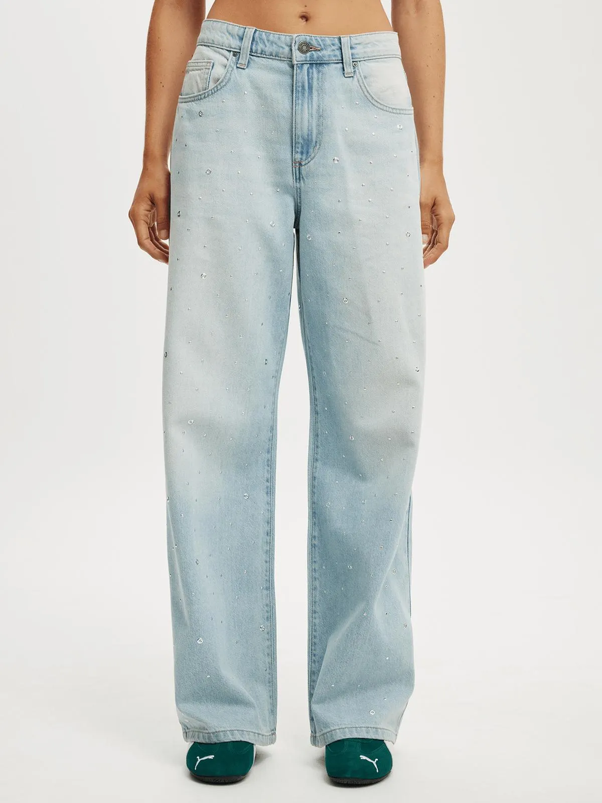 Women's Cotton On Blue Relaxed Wide Jeans