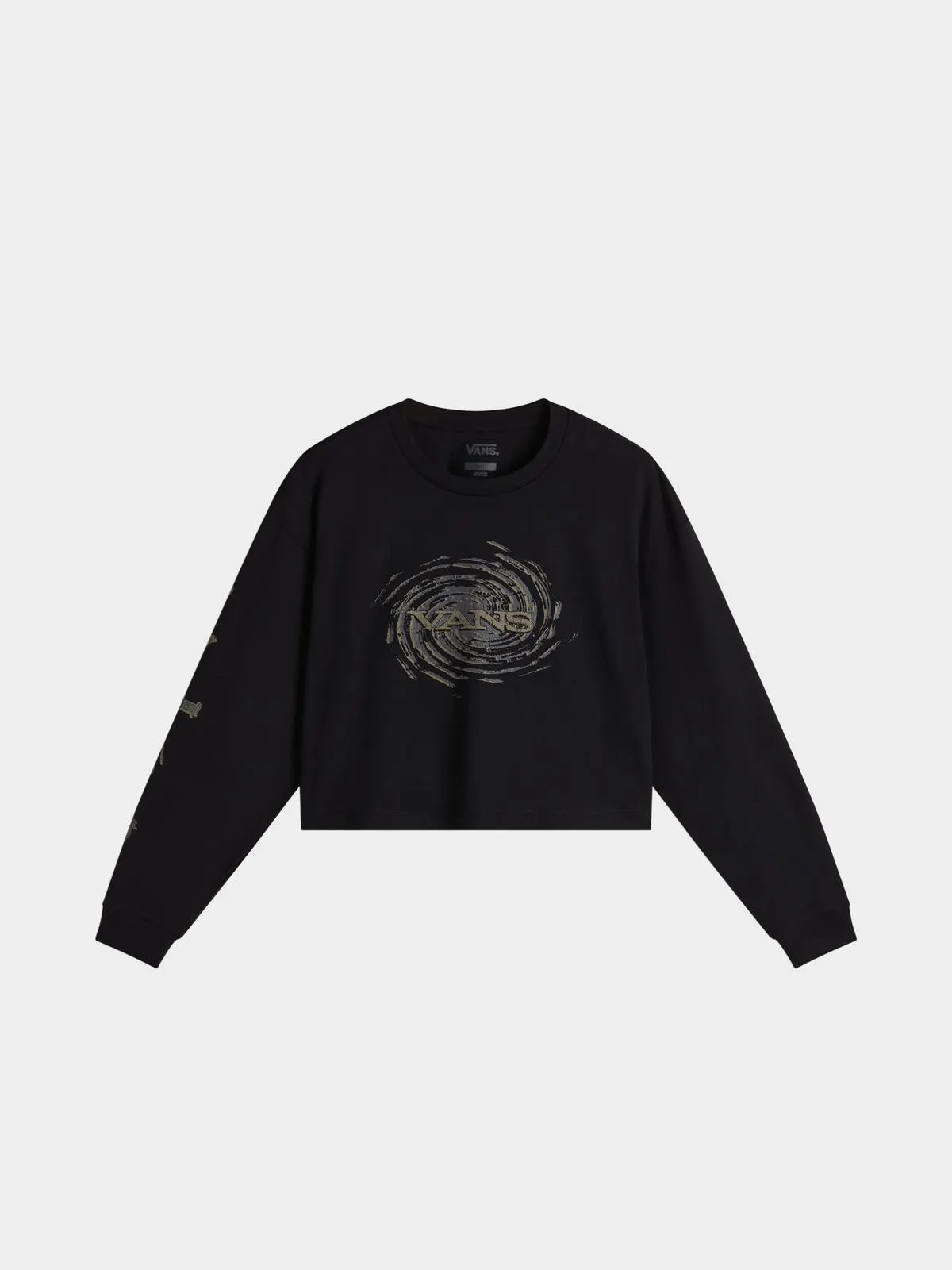 Vans Women's Breaker Graphic Black Cropped Long-Sleeve T-Shirt