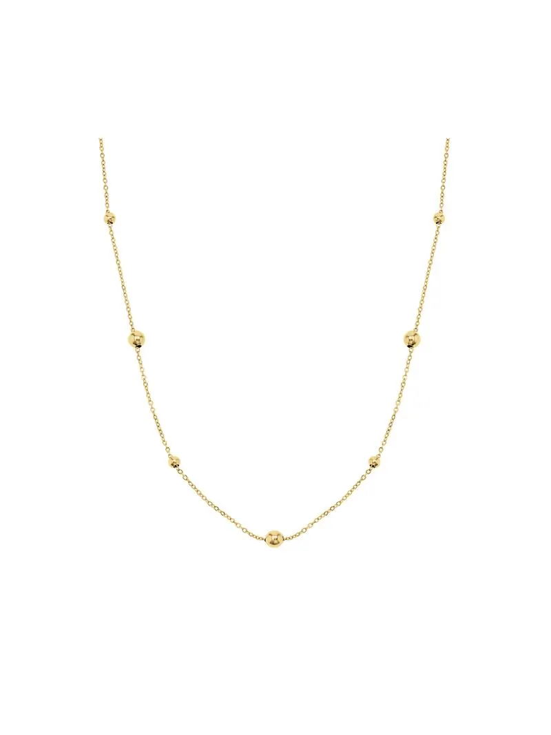 Yellow Gold Beaded Station Chain