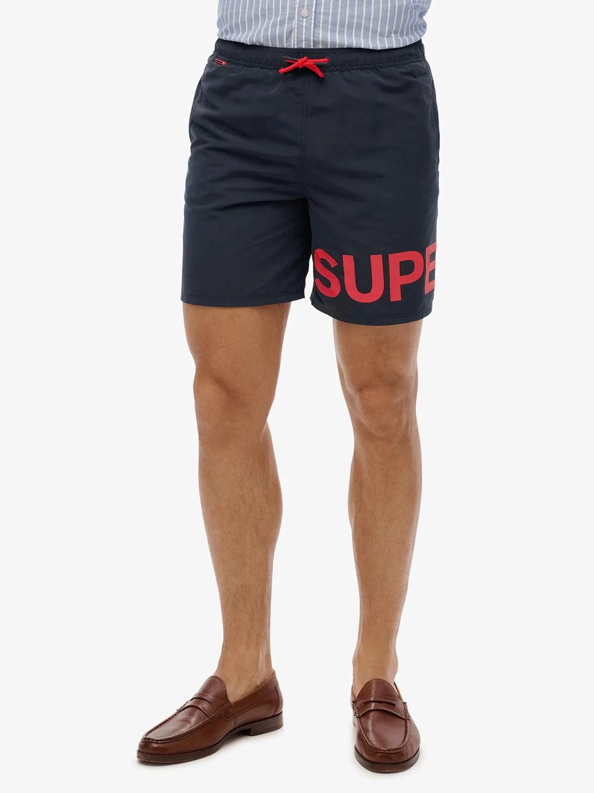 Men's Superdry Navy Graphic 17 Swim Shorts