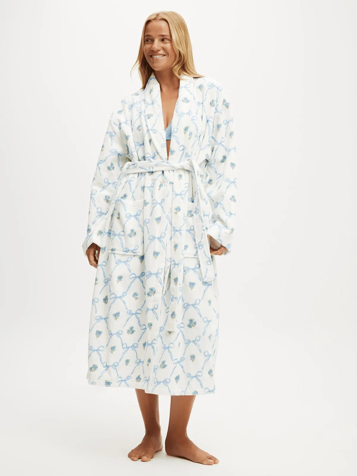 Women's Cotton On Blue Luxe Terry Robe