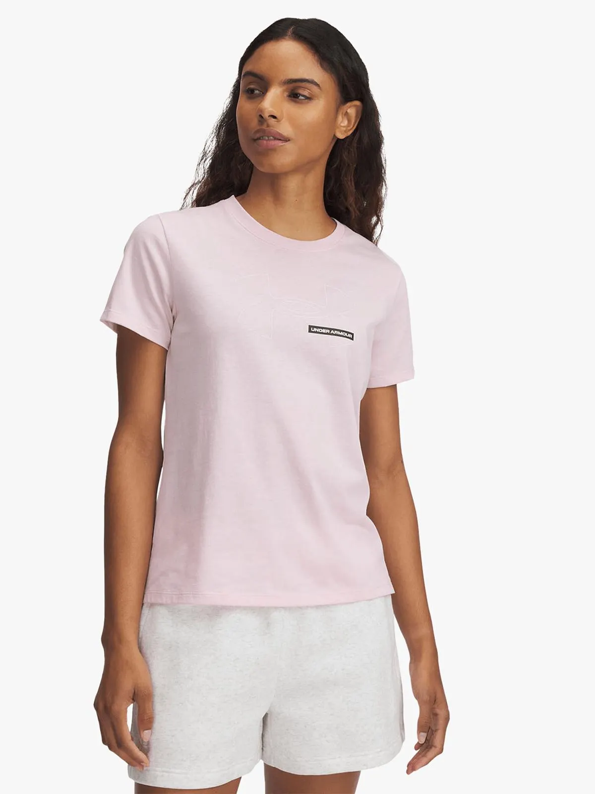 Under Armour Womens Rival Outline Prime Pink Tee