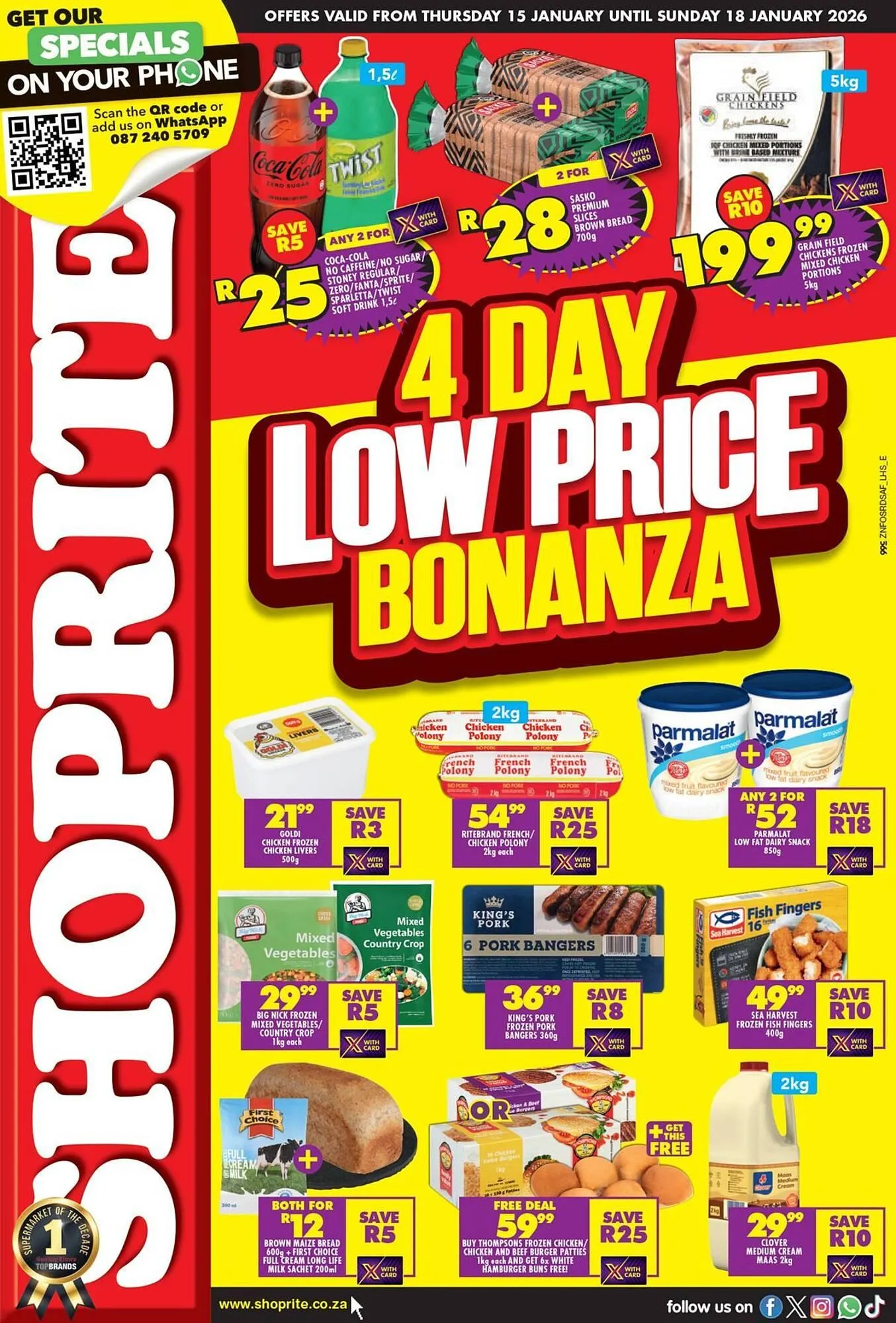 Shoprite catalogue from 15 January to 18 January 2026 - Catalogue Page 1