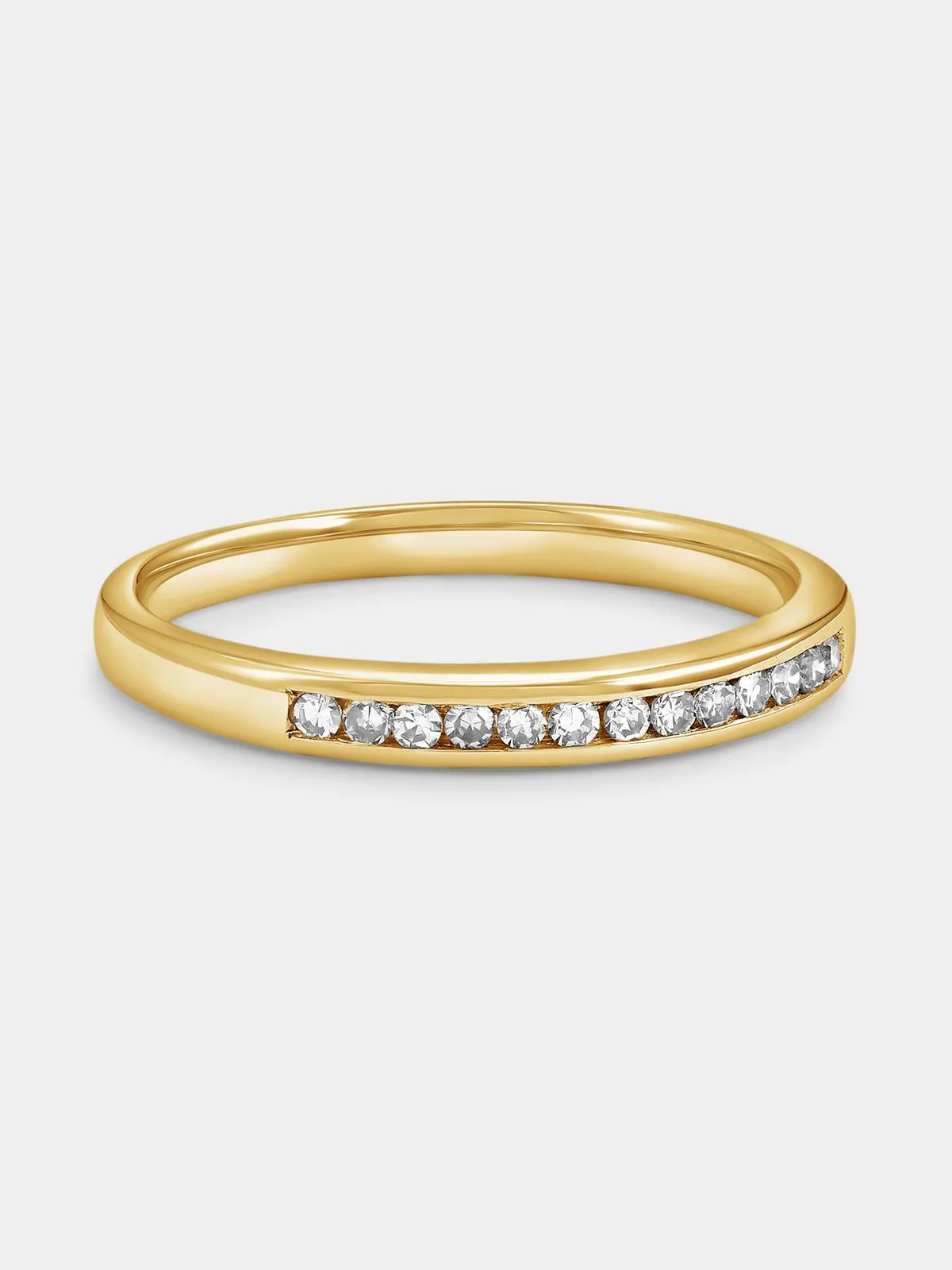 Yellow Gold Lab Grown Diamond Channel Anniversary Ring