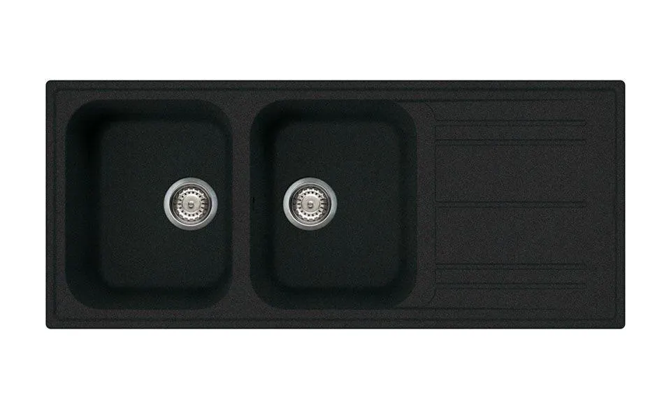 Smeg Rigae Black Double Sink 1160 x 500 x 210mm