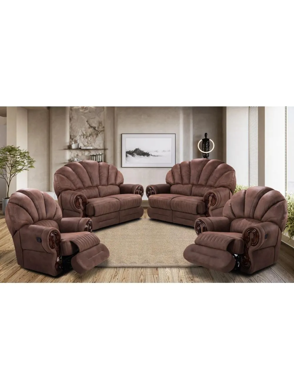 4pce Bentley Lounge Suite With Two Recliners