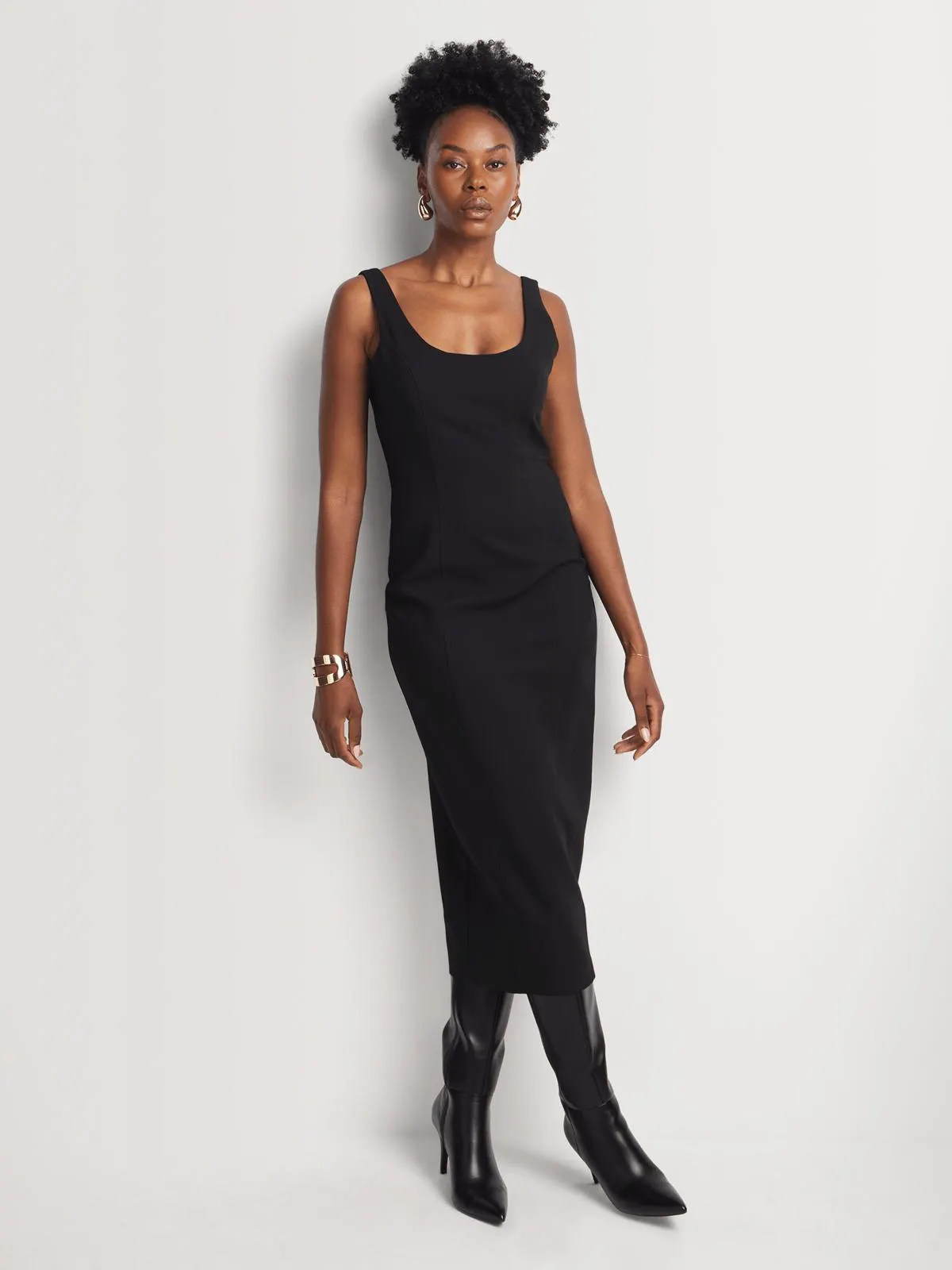 Tailored Column Midi Dress