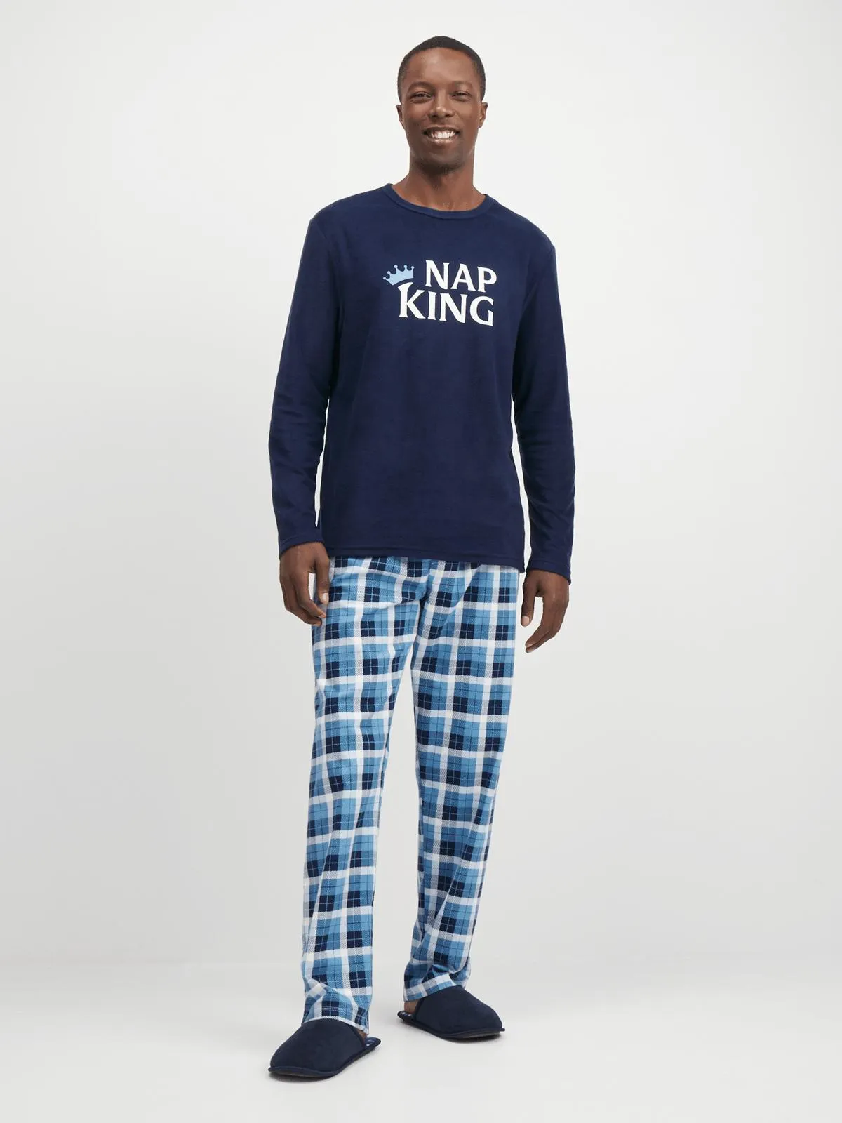 Jet Men's Navy/Blue Nap King Fleece Pyjama Set