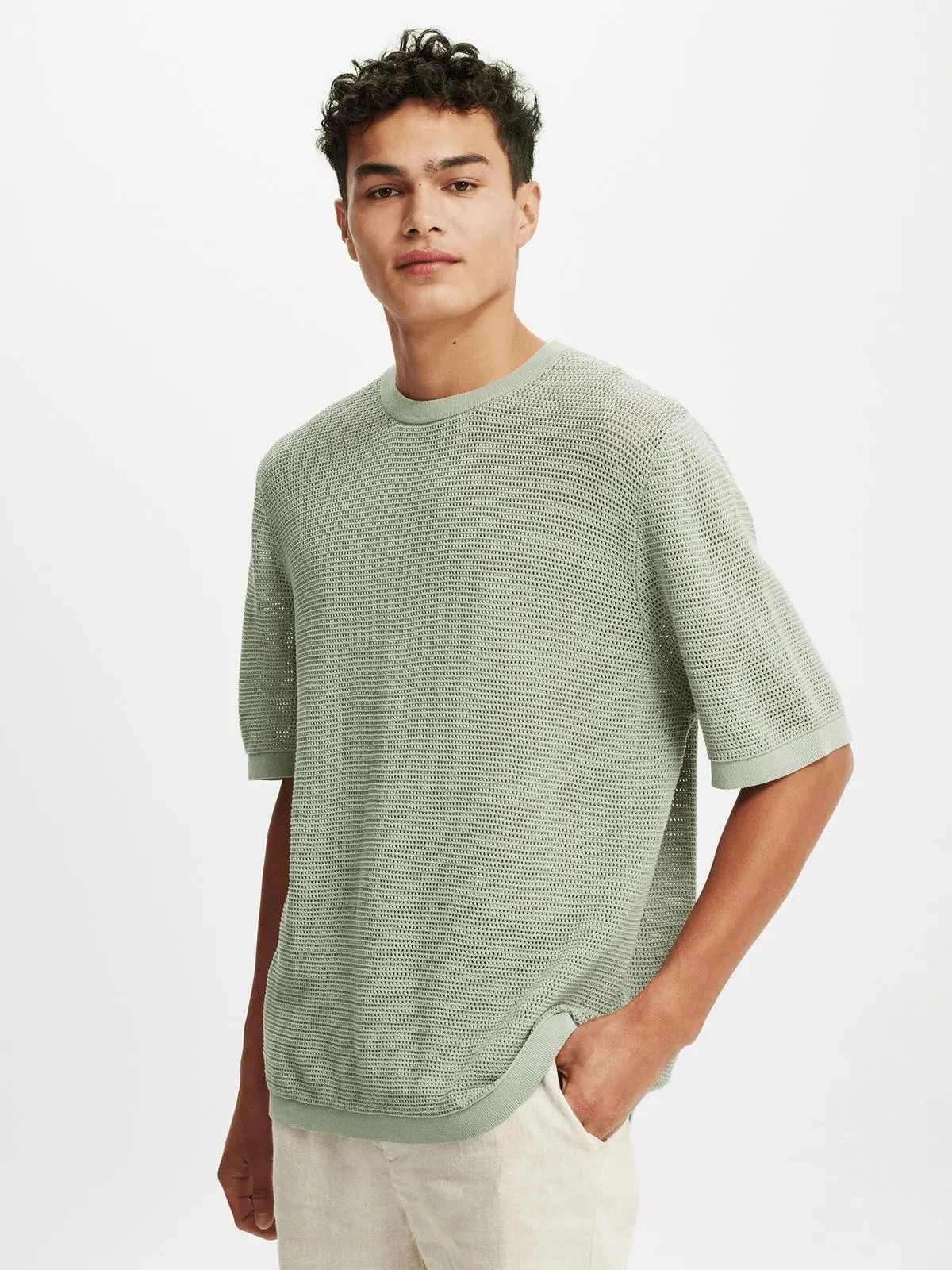 Men's Cotton On Green Knit T-shirt
