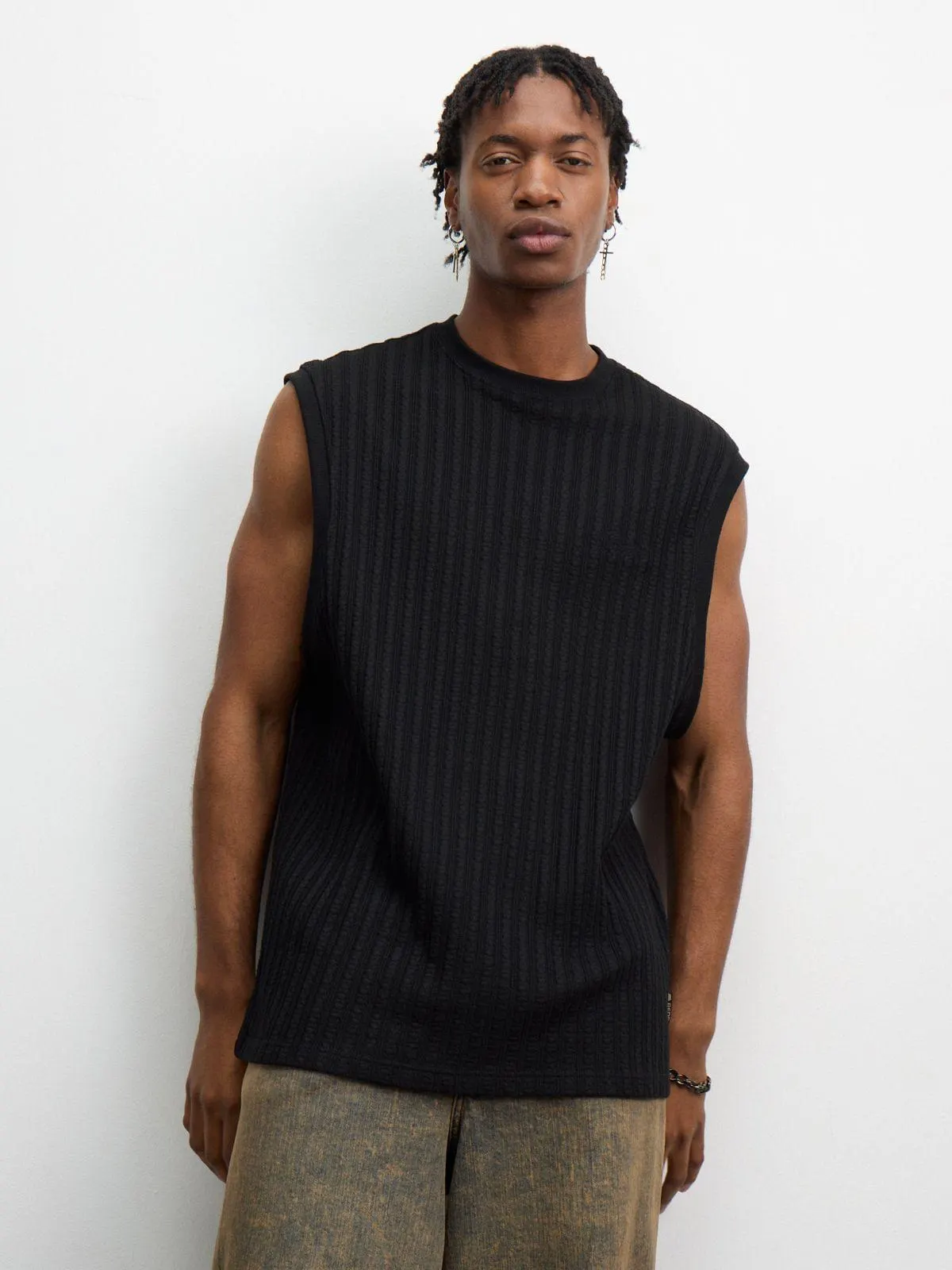 Redbat Classics Men's Textured Black Tank Top