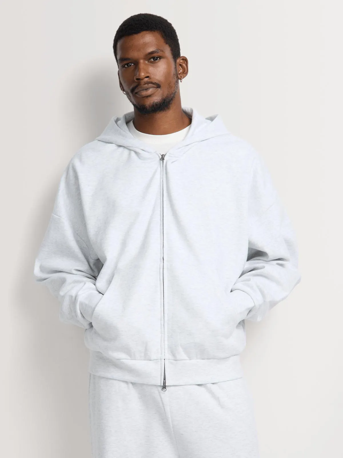 Markham Men's Oversized Fit Grey Knit Hoody