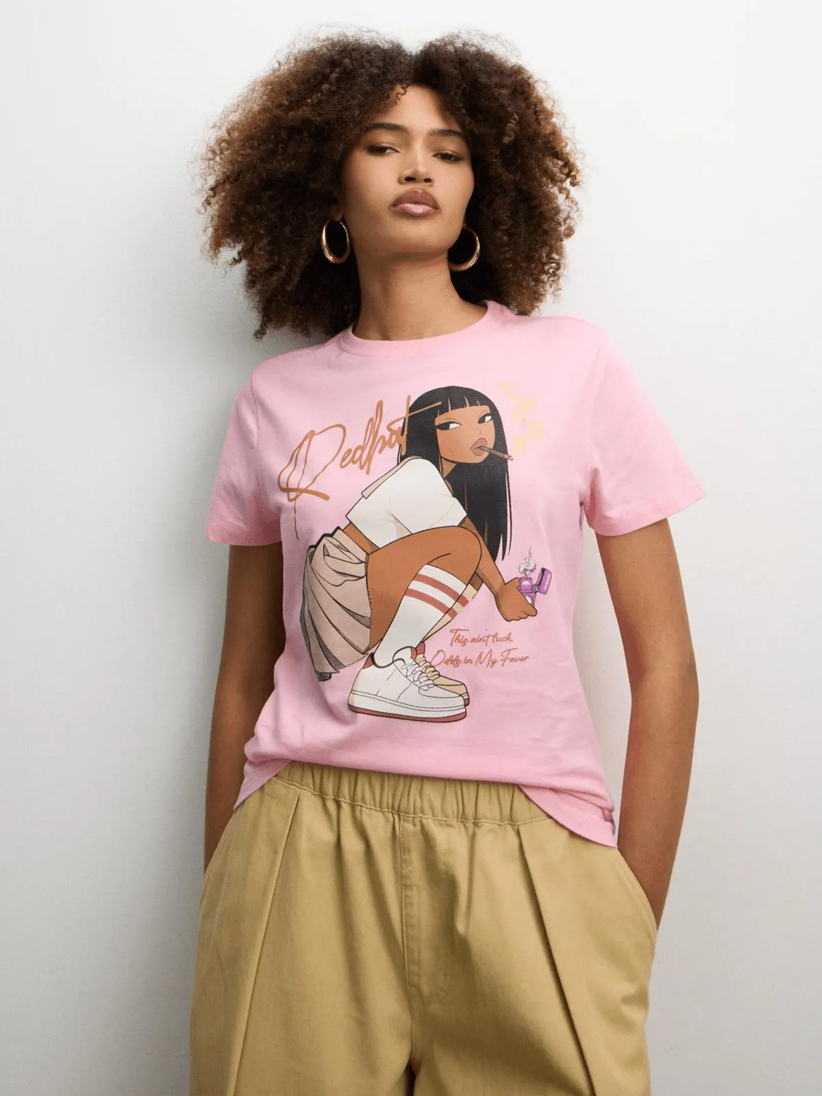 Redbat Women's Cute Girl Lighter Pink T-Shirt