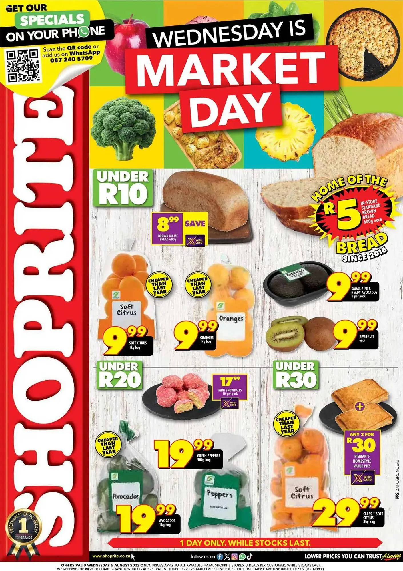 Shoprite catalogue from 6 August to 6 August 2025 - Catalogue Page 1