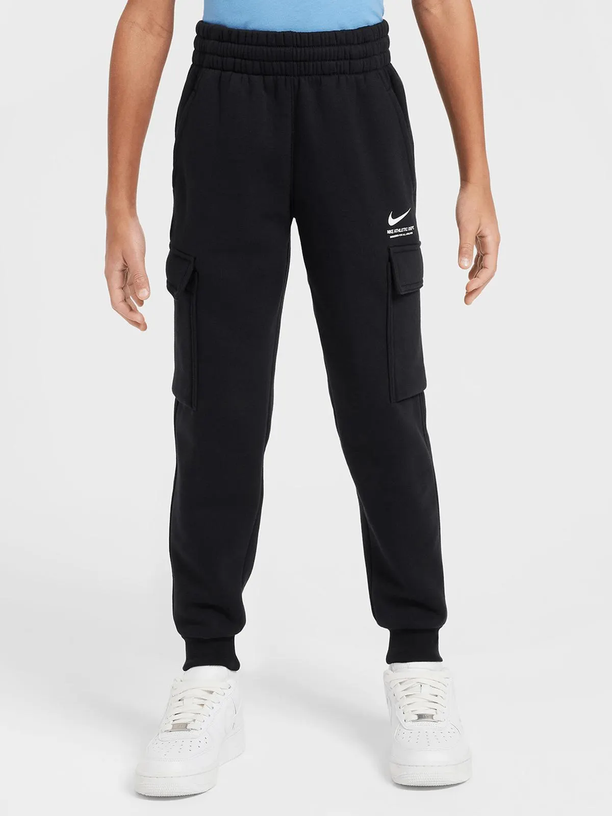 Nike Unisex Youth Sportswear Fleece Cargo Black Pants