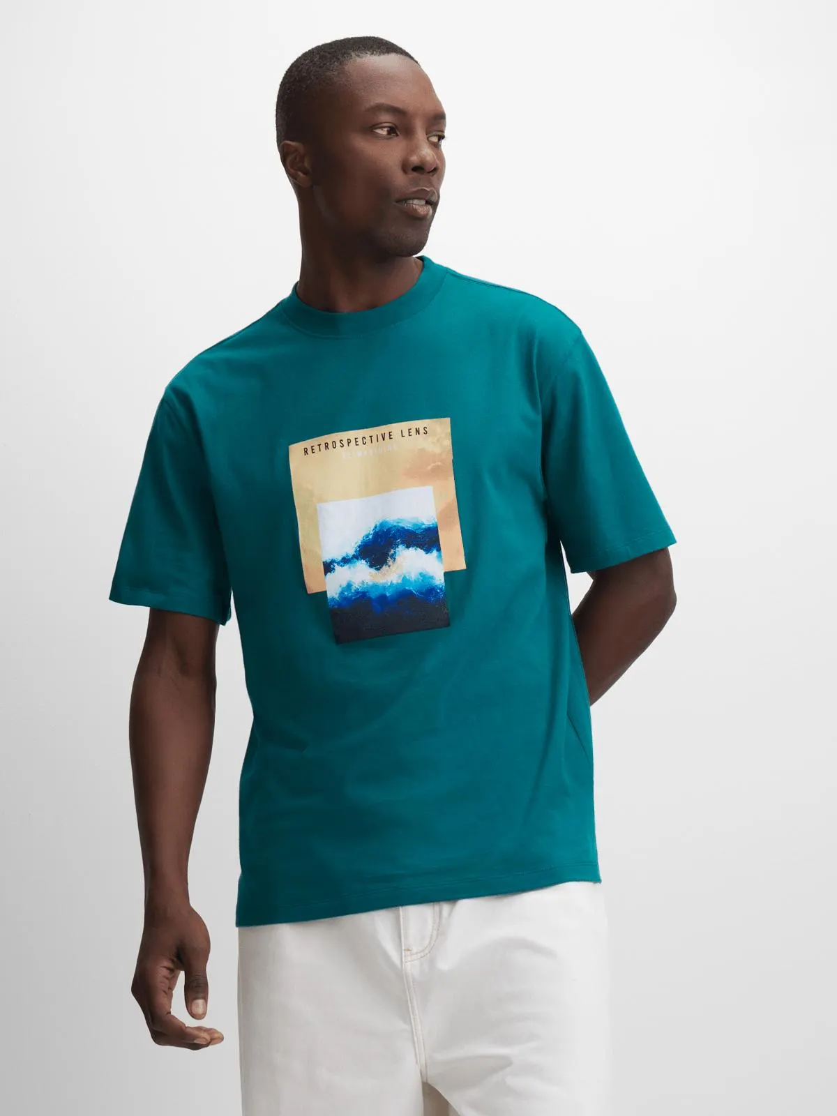Exact Men's Teal Graphic Print T-Shirt