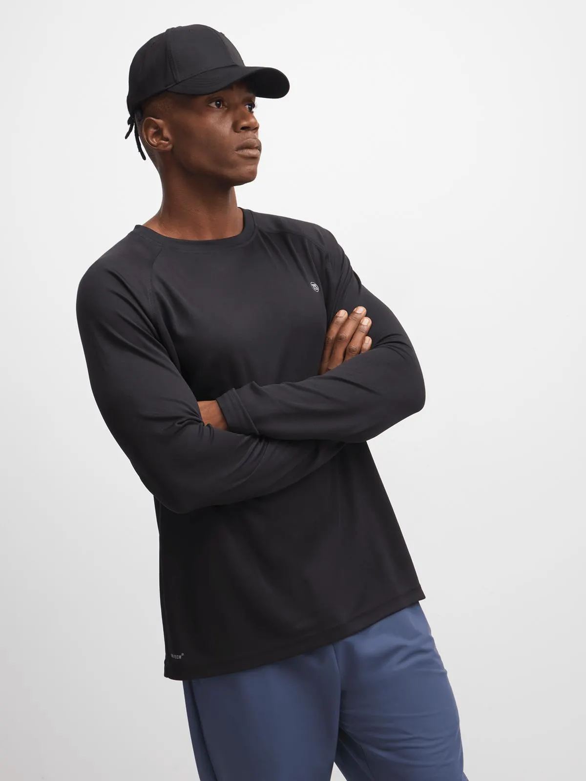 TS Mens Basic Performance Long Sleeve Black Tee