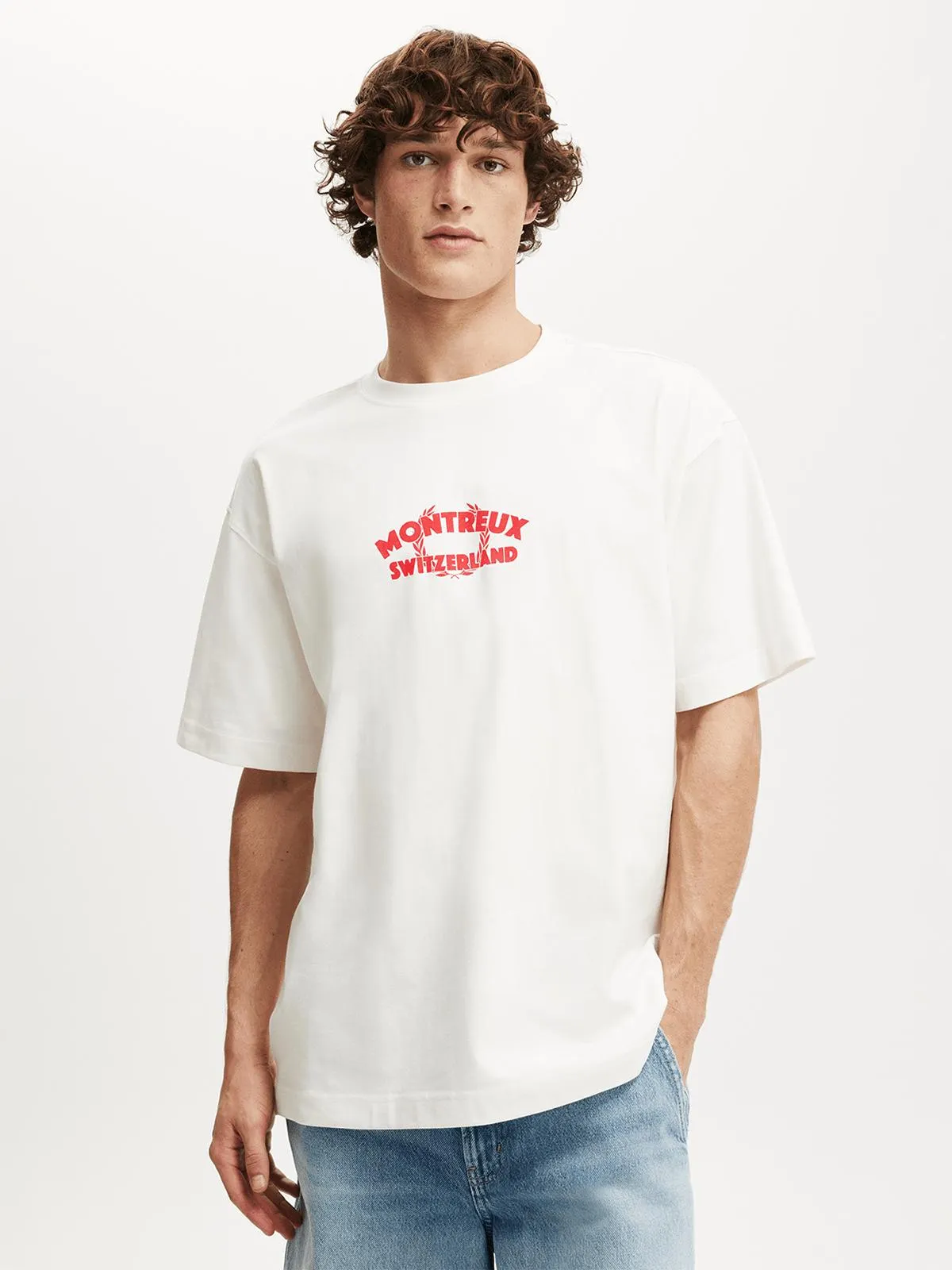 Men's Cotton On White Box Fit Graphic T-Shirt