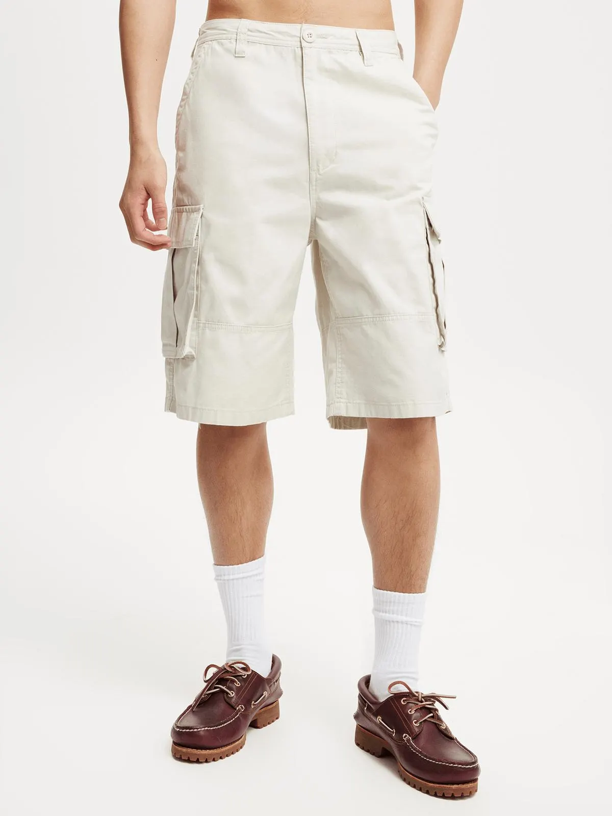 Men's Cotton On Beige Baggy Cargo Shorts