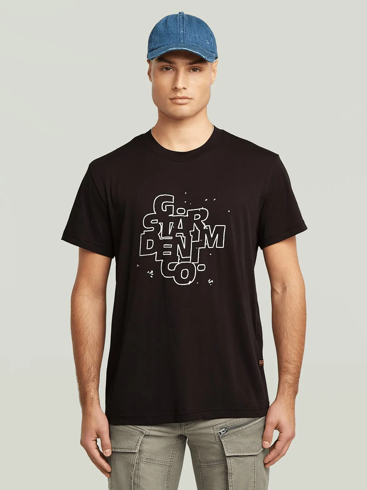 G-Star Men's HD Print Black T-Shirt