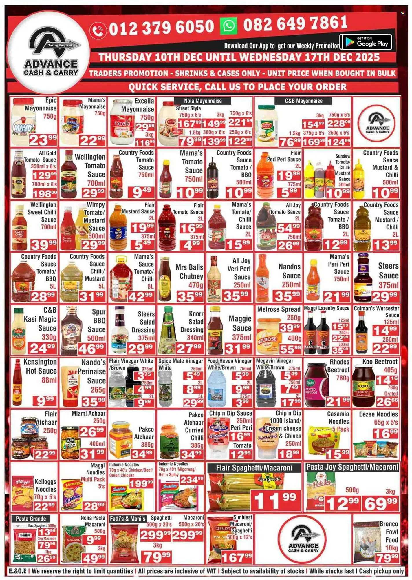 Advance Cash n Carry catalogue from 10 December to 17 December 2025 - Catalogue Page 1