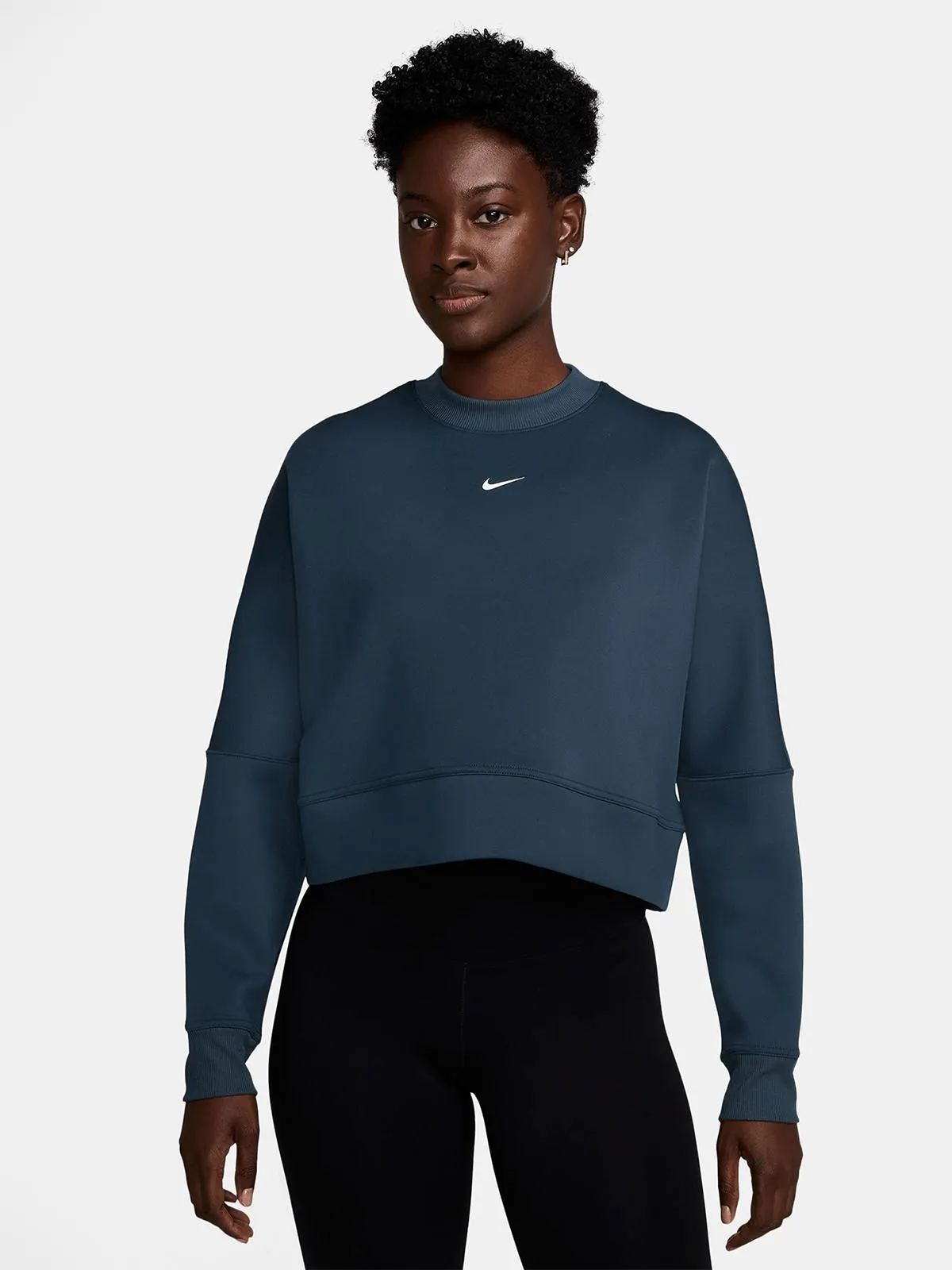 Nike Womens Prima Dri-Fit Armoury Navy/White Crew Crop Top