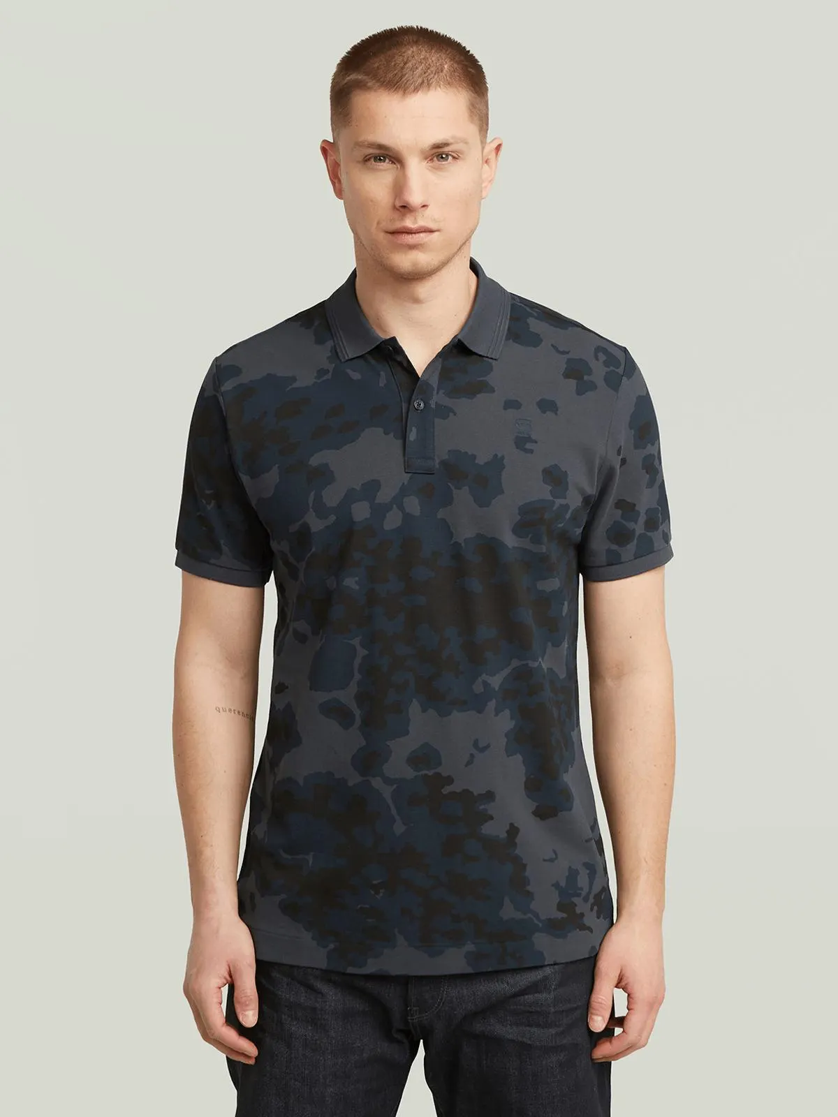 G-Star Men's Dunda Slim Allover Blue Polo