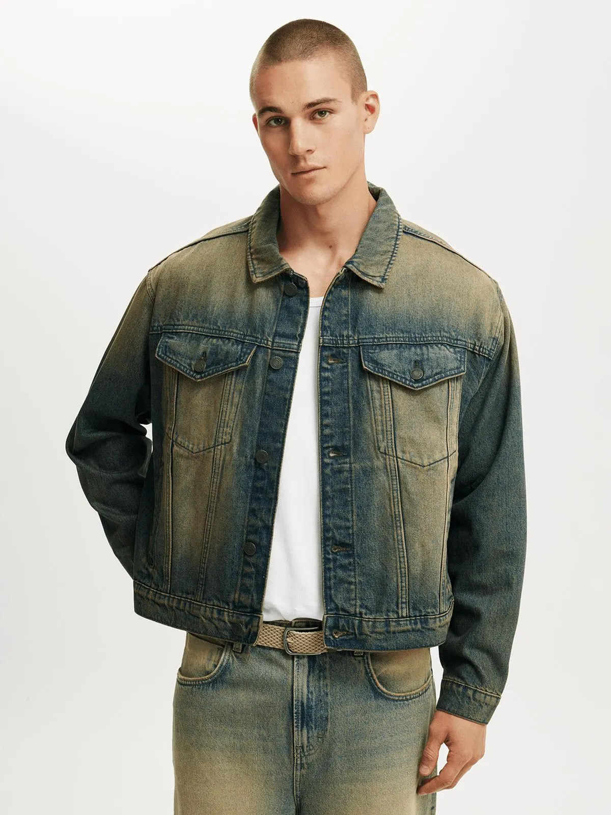 Men's Cotton On Blue Denim Trucker Jacket