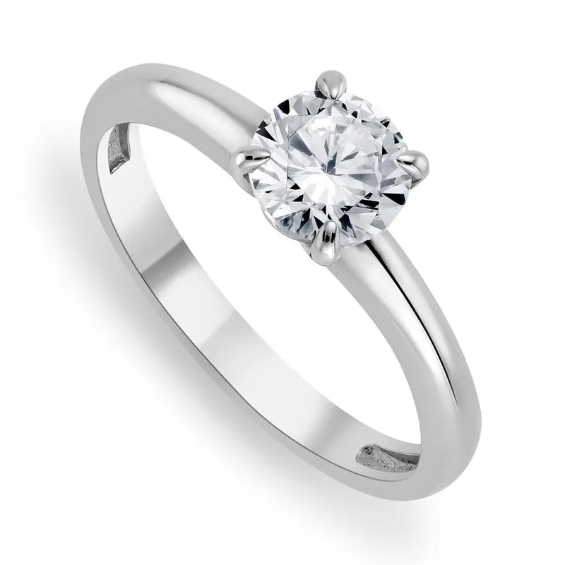 White Gold Moissanite Women's Solitaire Ring