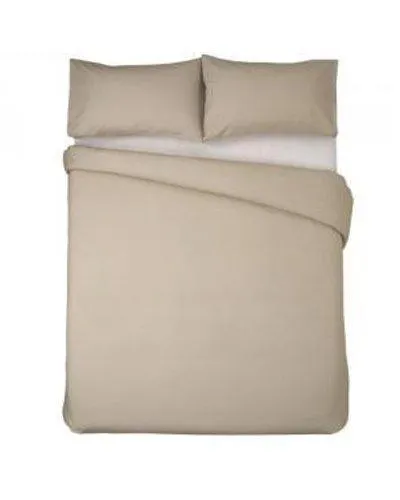 Horrockses Polycotton Duvet Cover Set (King) (Stone)