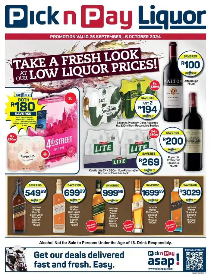 Pick n Pay Liquor weekly specials from 25 September to 6 October 2024 - Catalogue Page 1