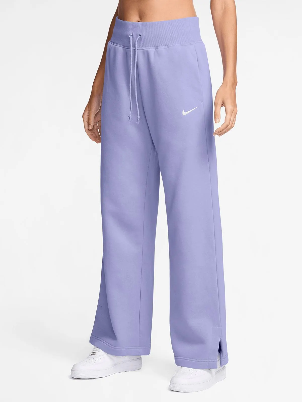 Nike Womens Sportswear Phoenix Fleece Lilac Ice/Sail Wide Leg Sweatpants