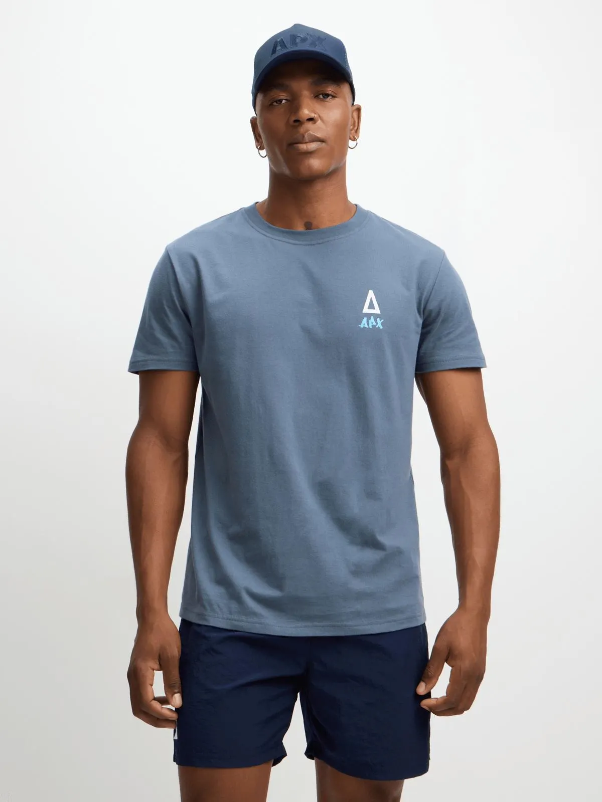 Mens APX Conversation Puff Print Blue Tee