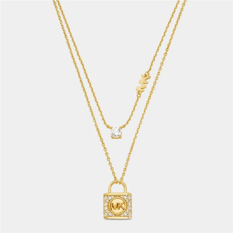 Michael Kors Kors MK Collection Gold Plated Sterling Silver Multi Strand Necklace