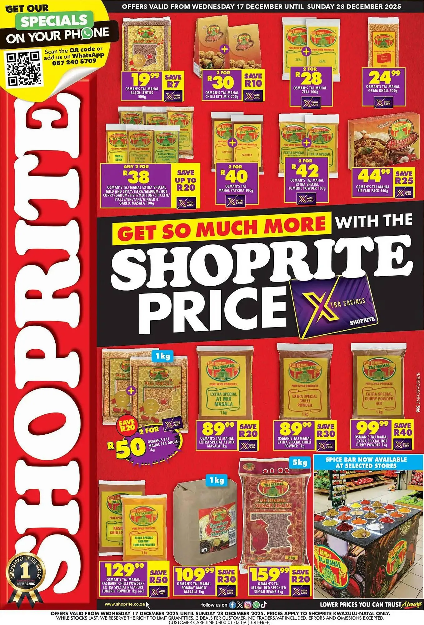 Shoprite catalogue from 17 December to 28 December 2025 - Catalogue Page 1