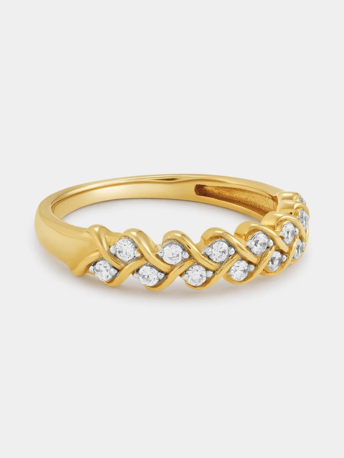 Yellow Gold 0.25ct Diamond Braided Anniversary Ring