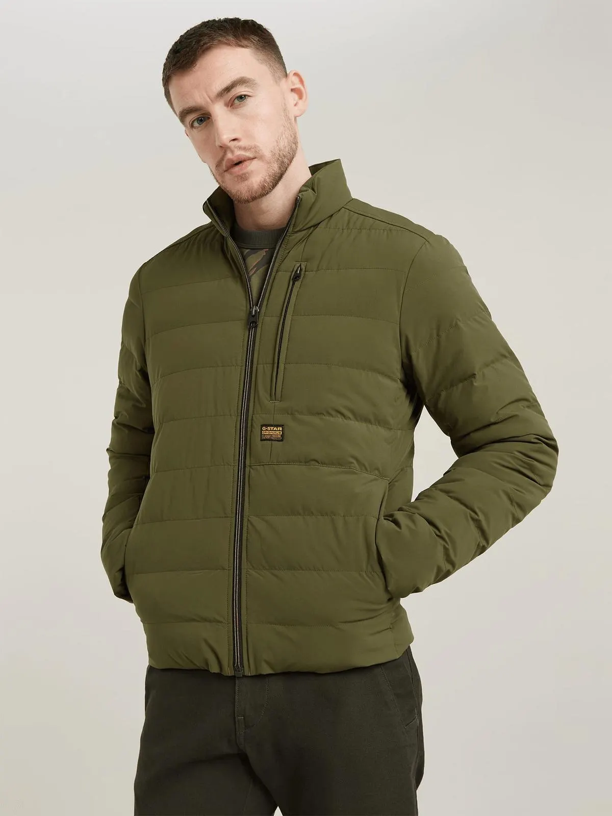 G-Star Men's Foundation Liner Green Jacket