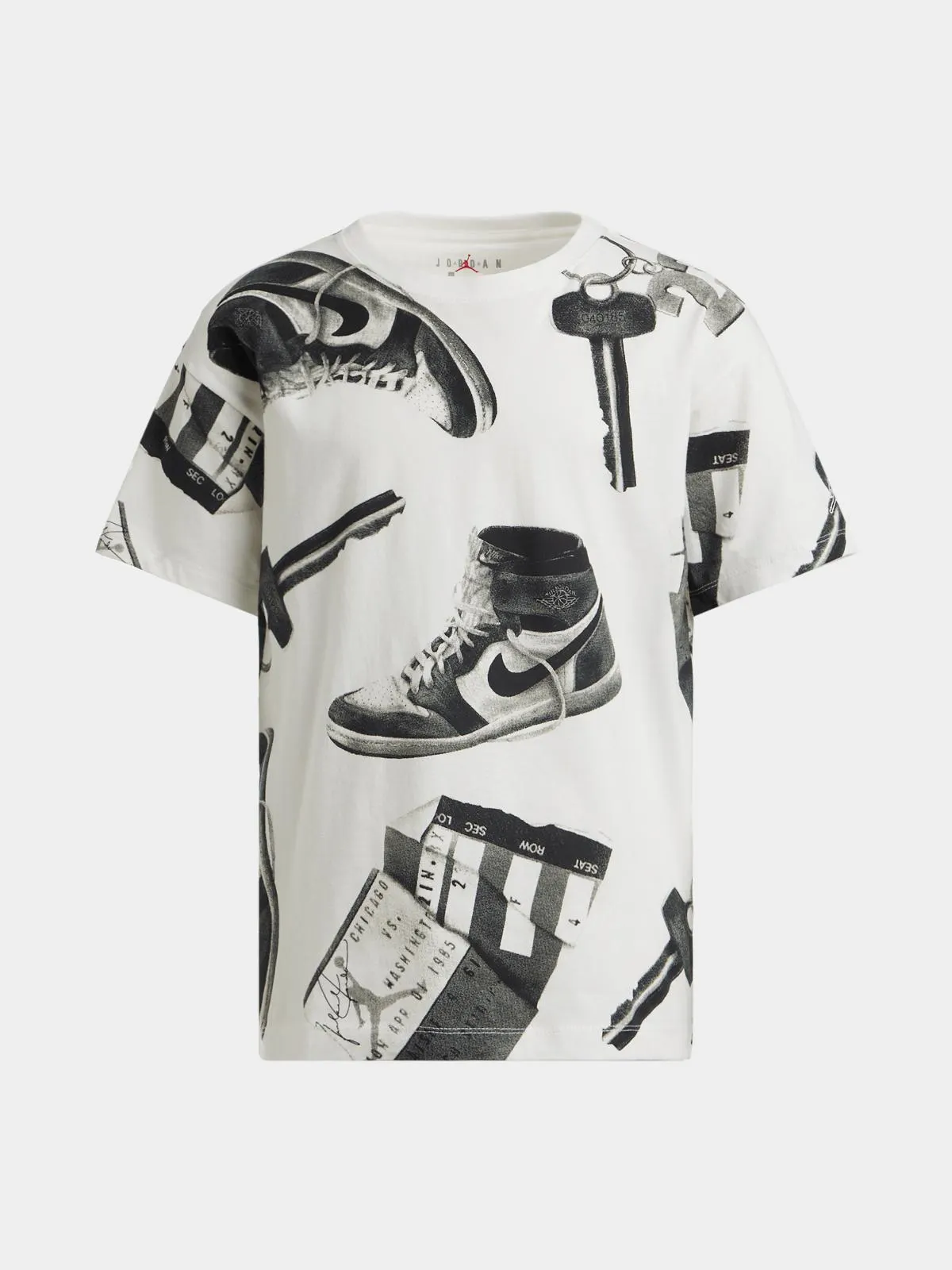 Jordan Unisex Youth Brooklyn Printed White T-Shirt