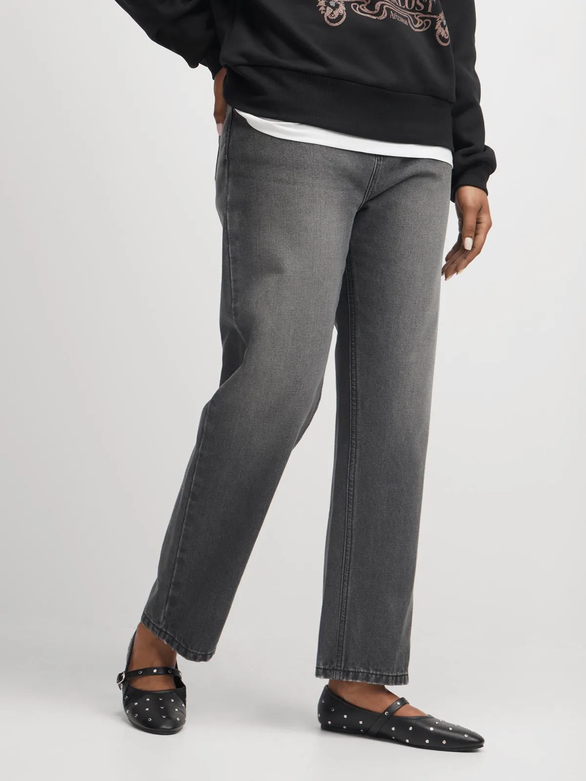 Exact Women's Charcoal Straight Leg Jeans