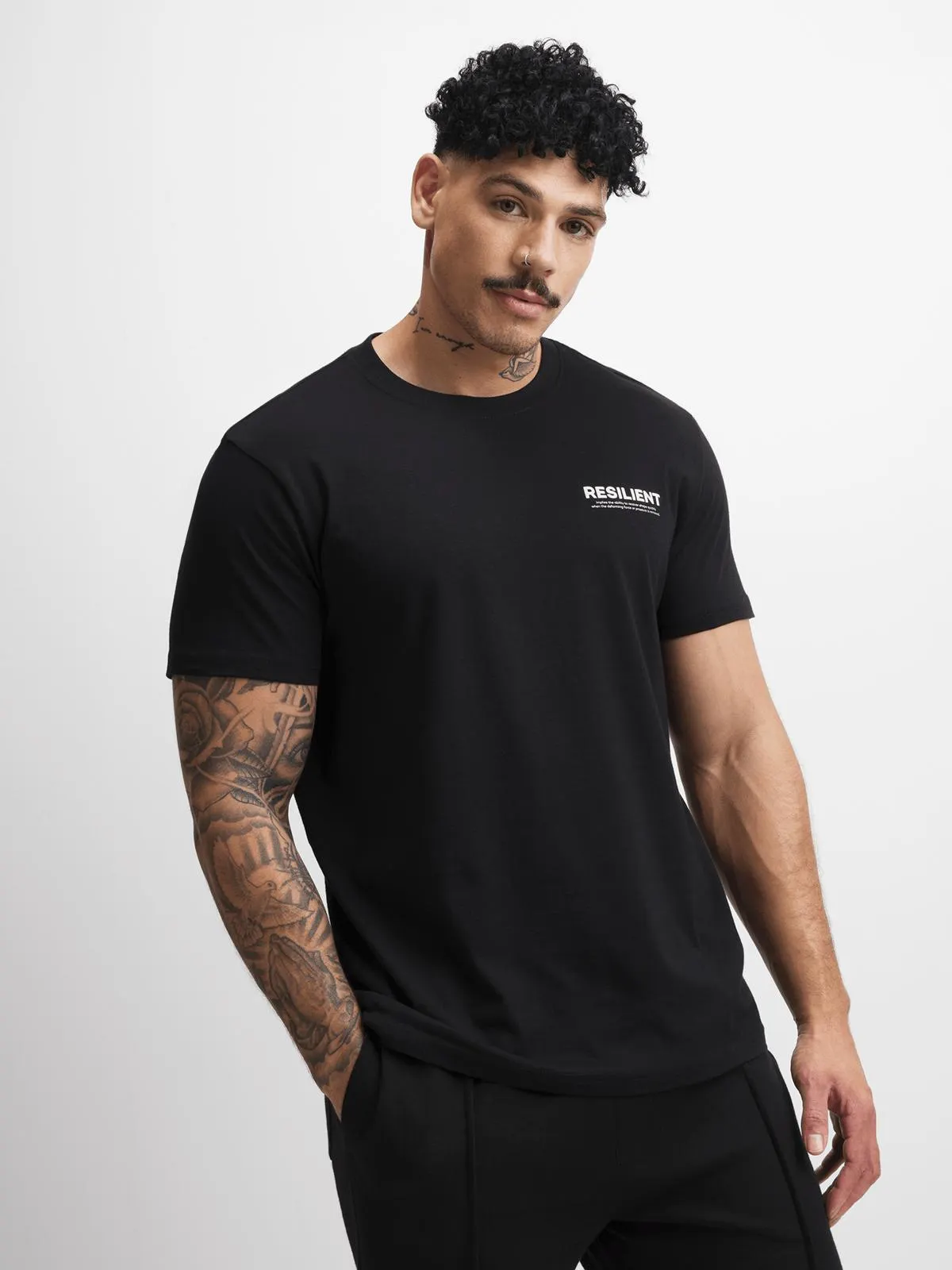 TS Mens Resilient Graphic Black Tee