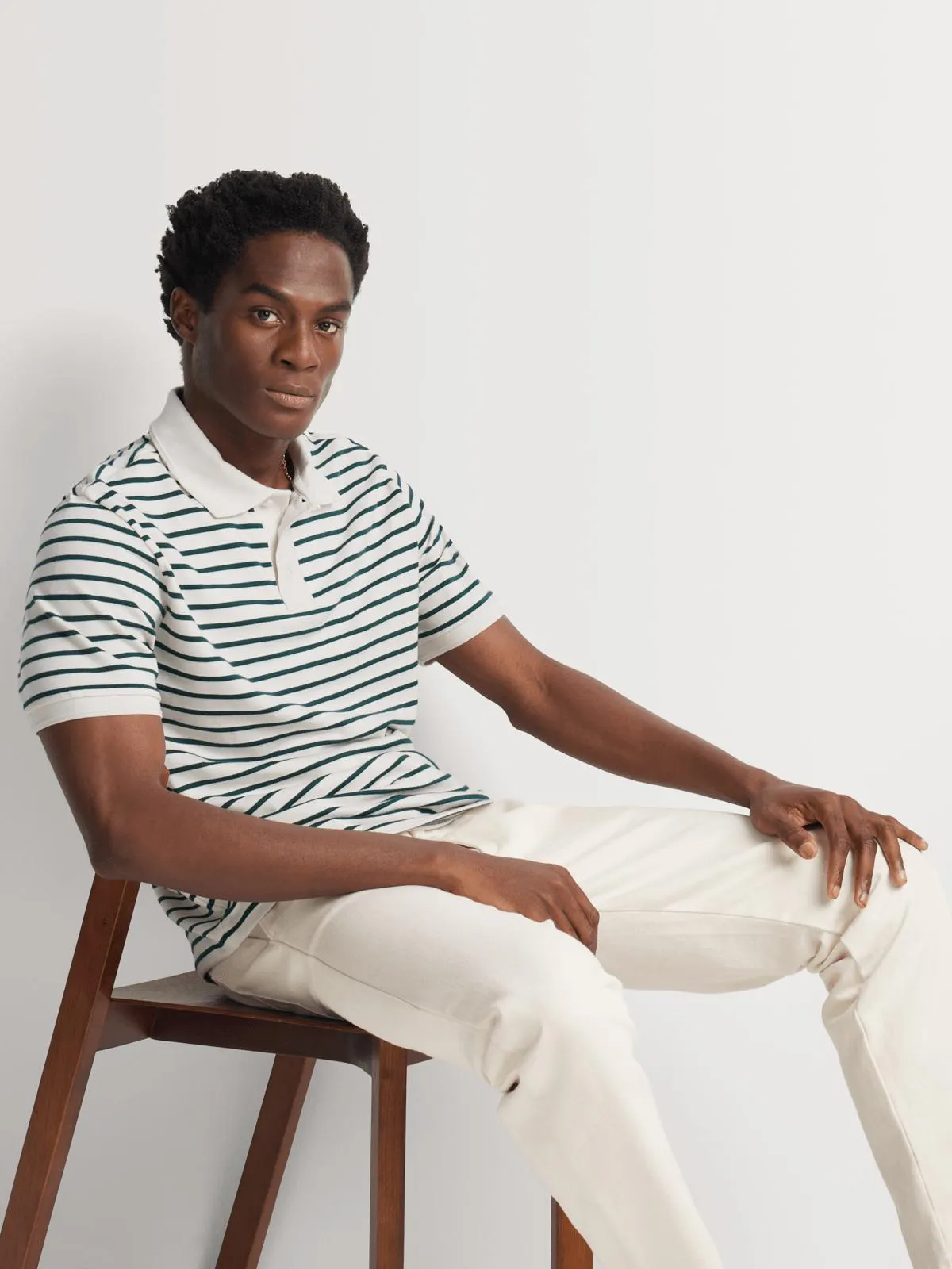 Fabiani Men's Green Ecru Polo