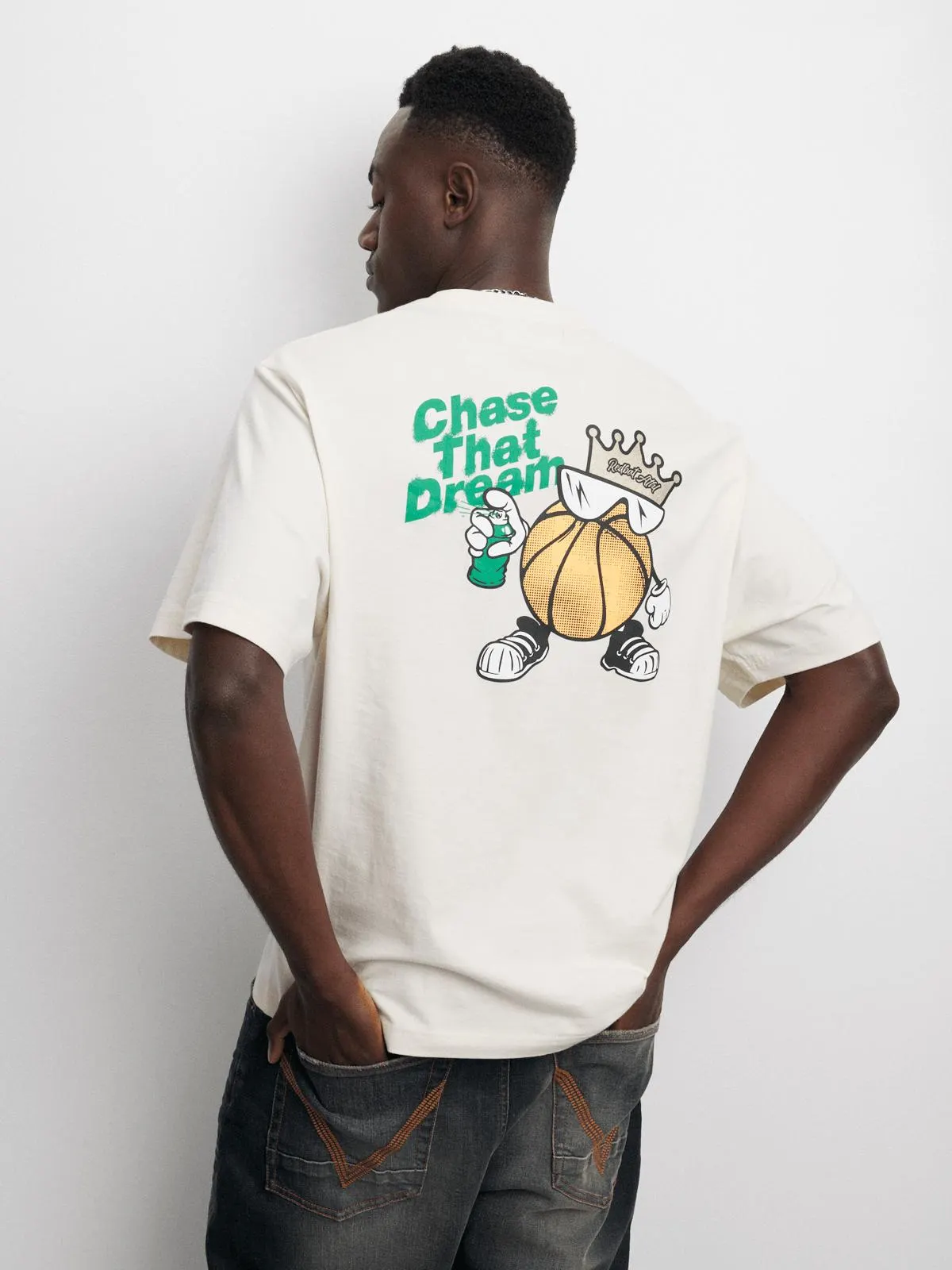 Redbat Athletics Men's Ecru Graphic T-Shirt