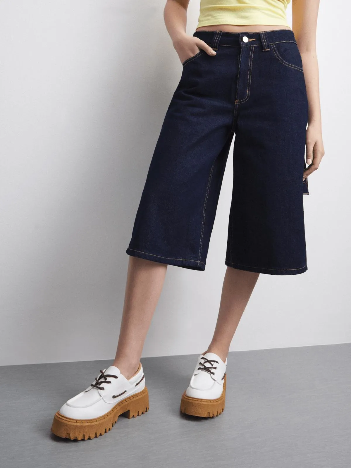 The FIX Women's Raw Wash Bermuda Denim Shorts