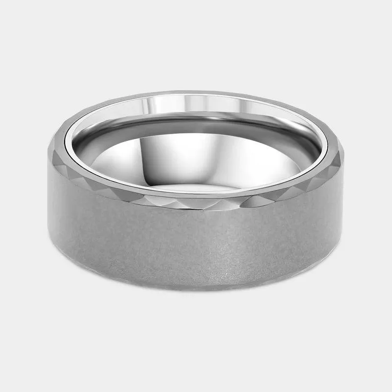 Tungsten 2-Tone Matt Edge Ring