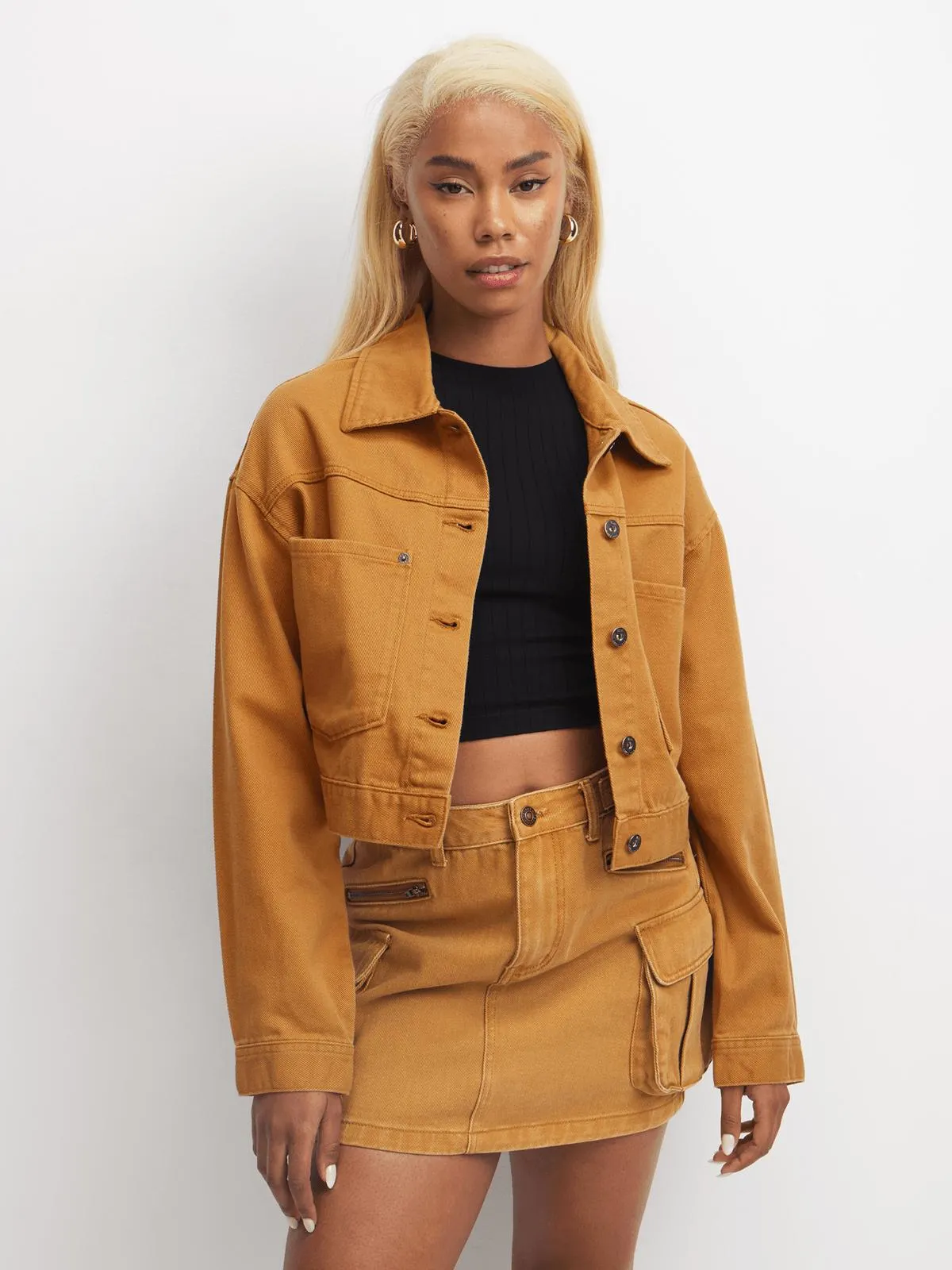 Vans Women's Raynes Brown Cropped Trucker Jacket