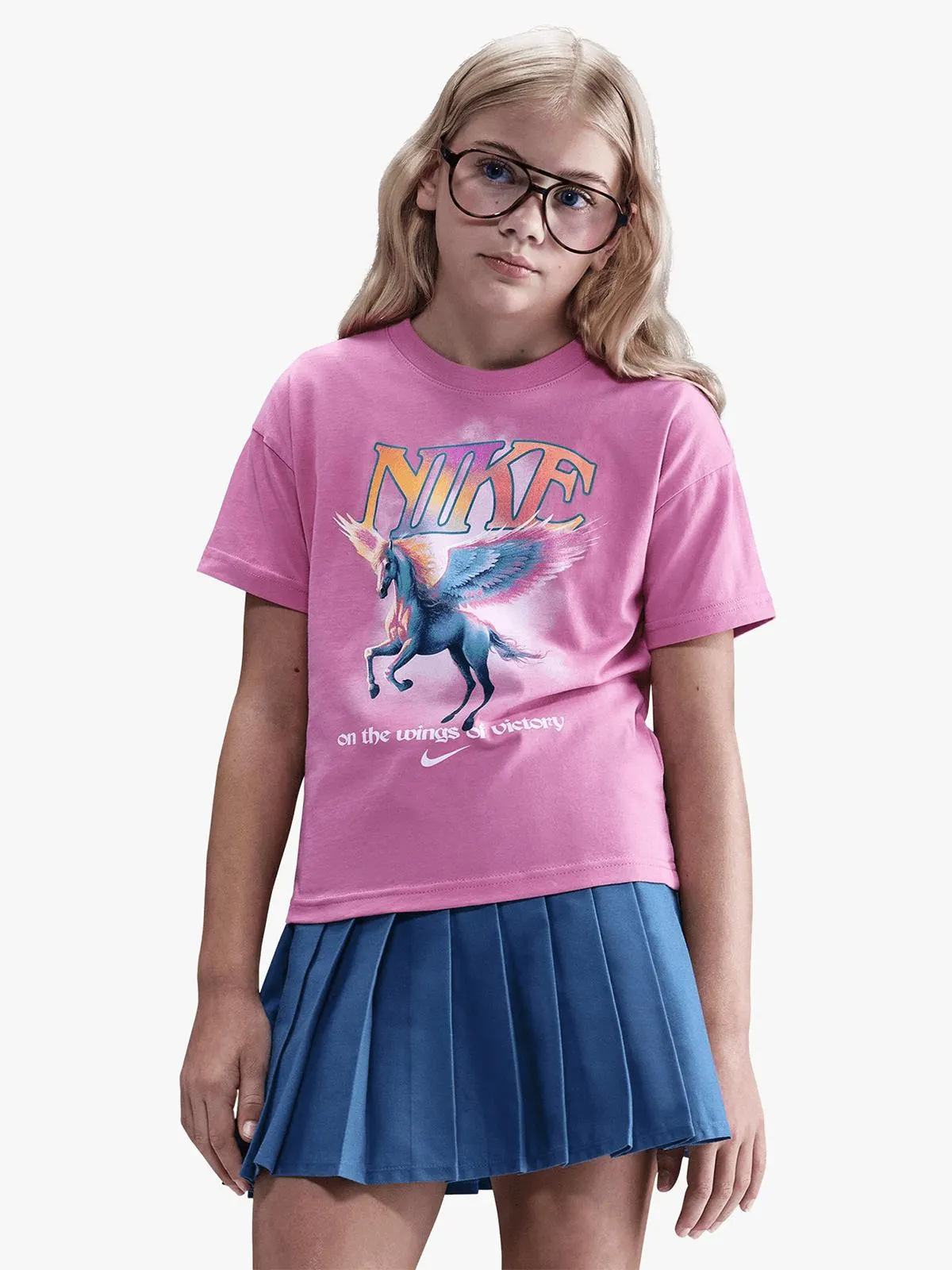 Nike Girls Youth Take Flight Photo Pink T-shirt