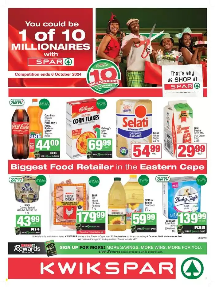 Specials KwikSpar from 23 September to 6 October 2024 - Catalogue Page 1