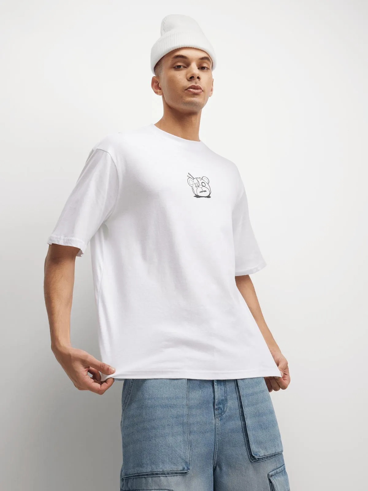 The FIX Men's White Graphic Top