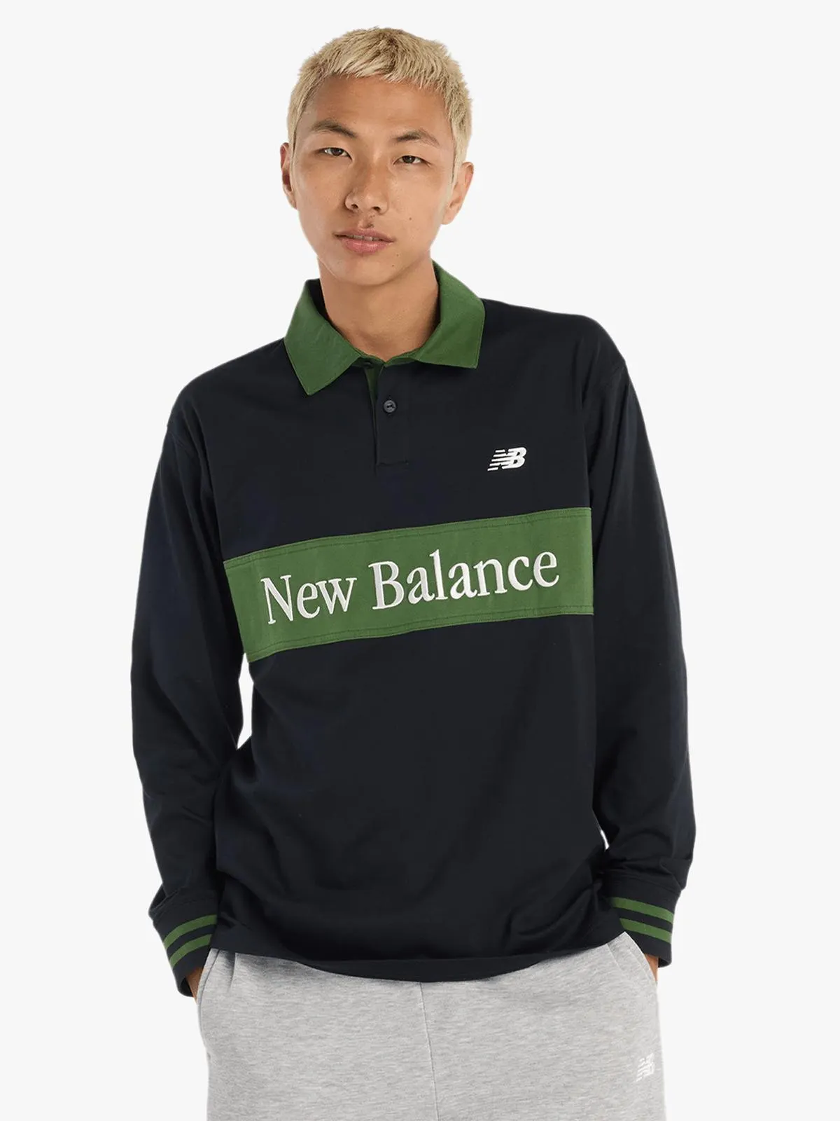 New Balance Men's Athletics Classics Rugby Long Sleeve Black T-Shirt