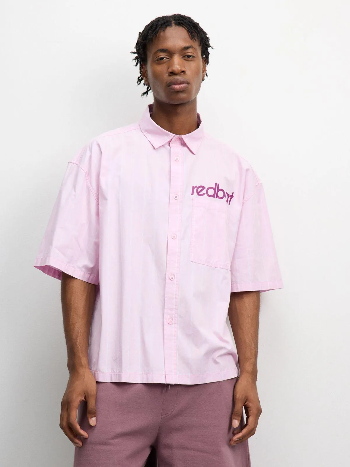Redbat Men's Stripe Crop Pink Shirt