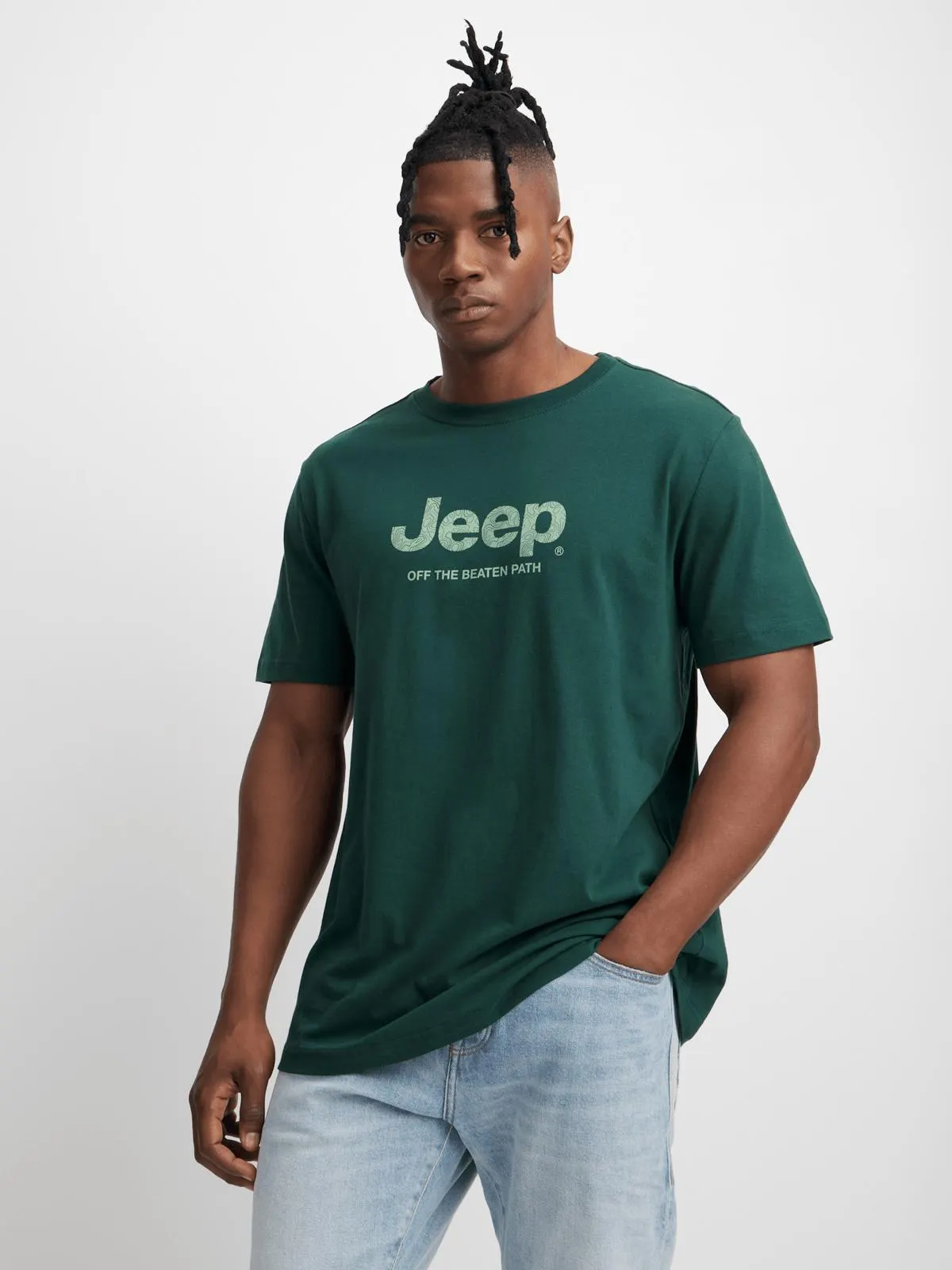Mens Jeep Core Logo Green Tee